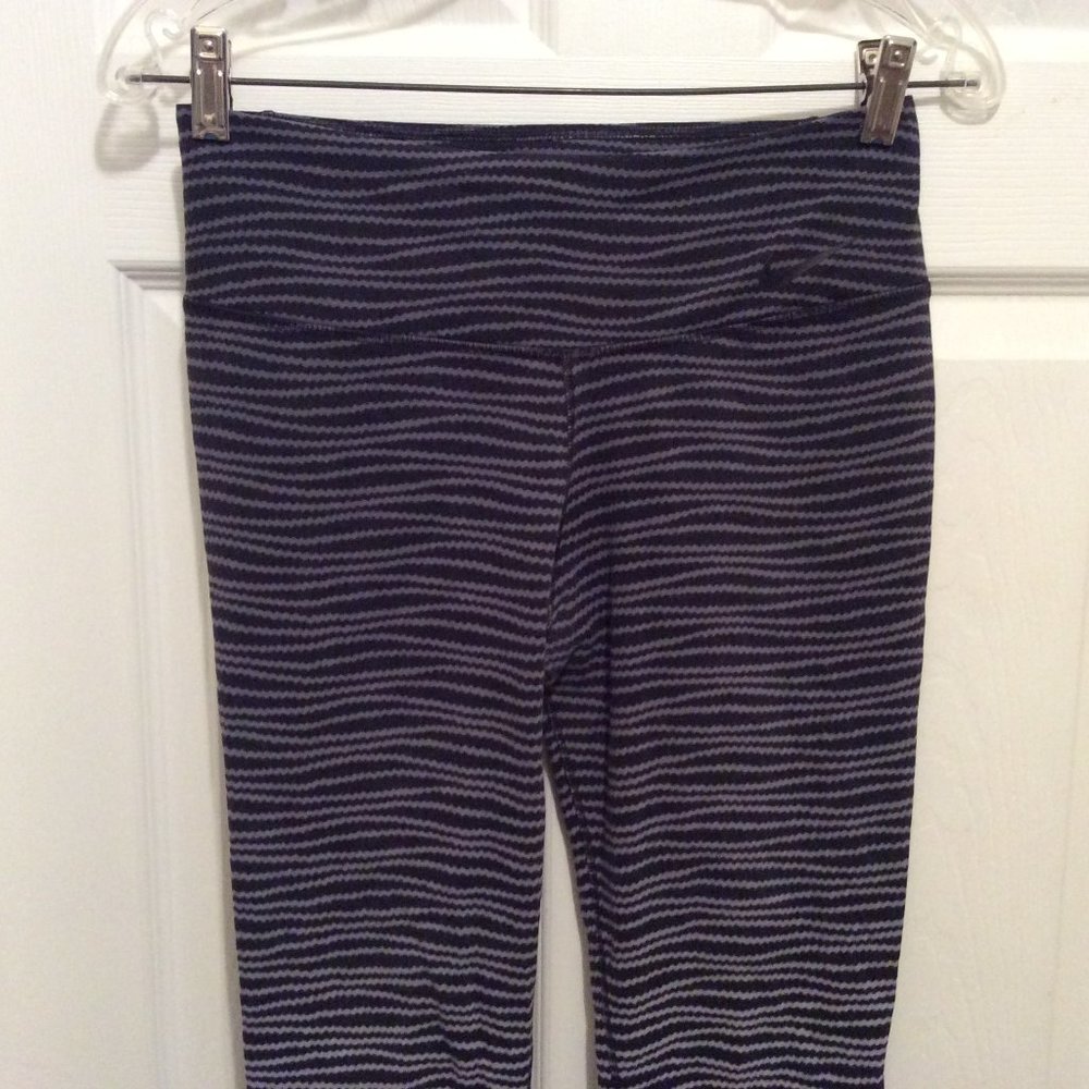 Nike Dri-Fit Leggings M Dark Gray Blue White - Picture 2 of 8